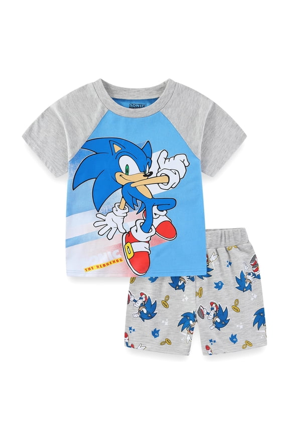 SEGA Sonic the Hedgehog Short Sleeve T-Shirt and French Terry Short Set (Boys), 2 Piece Set, Sizes 3T-7
