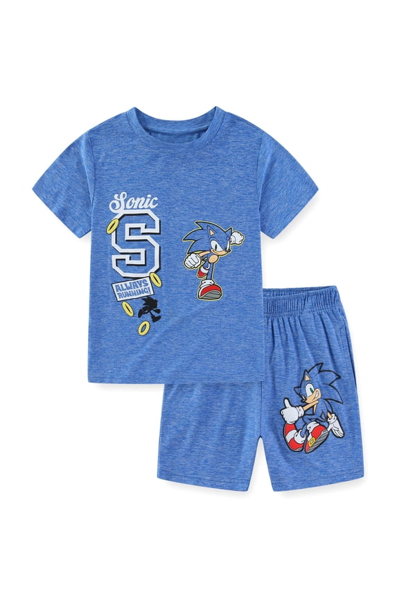 SEGA Sonic the Hedgehog Short Sleeve T-Shirt and Short Set (Boys), 2 Piece Set, Sizes 3T-7