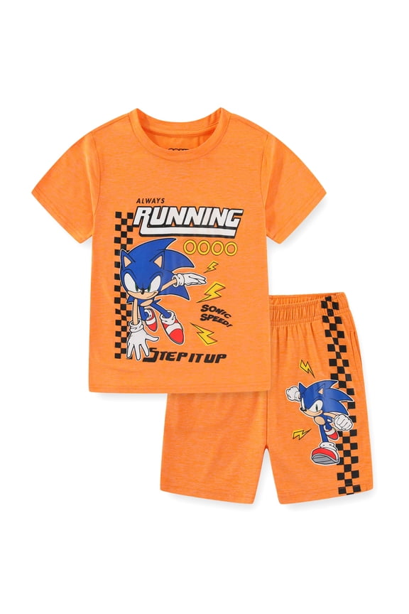 SEGA Sonic the Hedgehog Short Sleeve T-Shirt and Short Set (Boys), 2 Piece Set, Sizes 3T-7