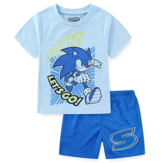 SEGA Sonic the Hedgehog Short Sleeve T-Shirt and Short Set (Boys), 2 Piece Set, Sizes 4-10