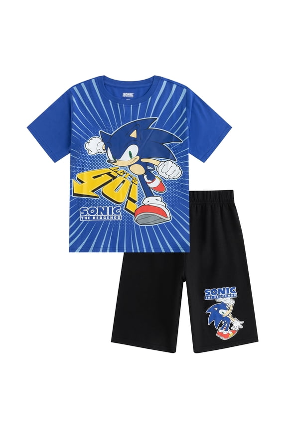 SEGA Sonic the Hedgehog Short Sleeve T-Shirt and Shorts Set (Boys), 2 Piece Set, Sizes 4-12
