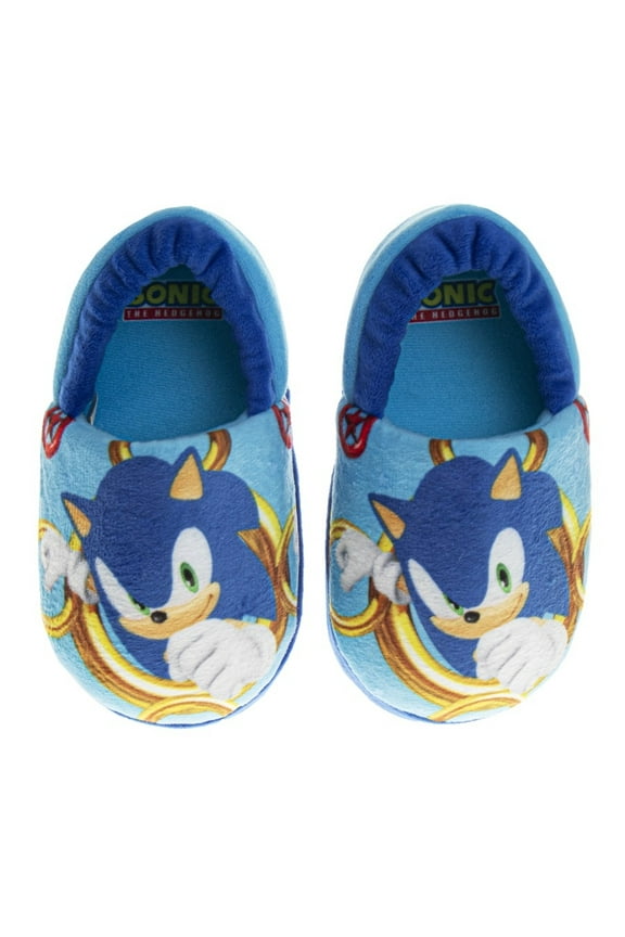 Sonic The Hedgehog Slippers, Kids House Shoes Lightweight Plush Warm Comfort Soft Aline Slipper (Toddlers, Little Kids), Blue, Size: 7-8
