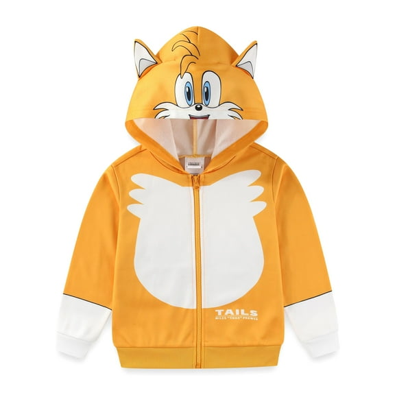 SEGA Sonic the Hedgehog Tails Zip Up Hoodie (Boys), Sizes 3T-7