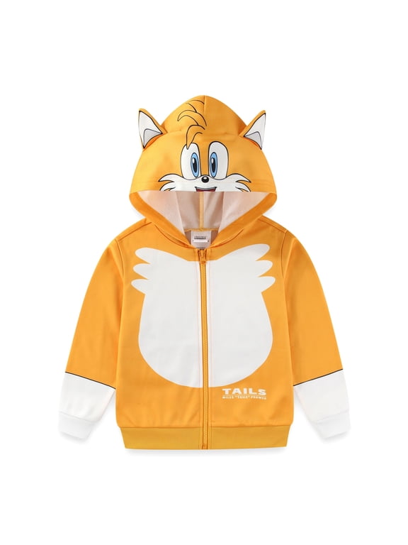 SEGA Sonic the Hedgehog Tails Zip Up Hoodie (Boys), Sizes 3T-10