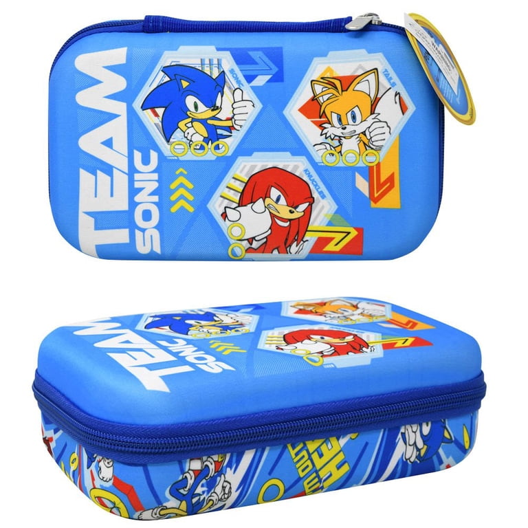 Trousse Triple Sonic The Hedgehog - Étui à Crayons 3 Compartiments 23x11cm Bleu