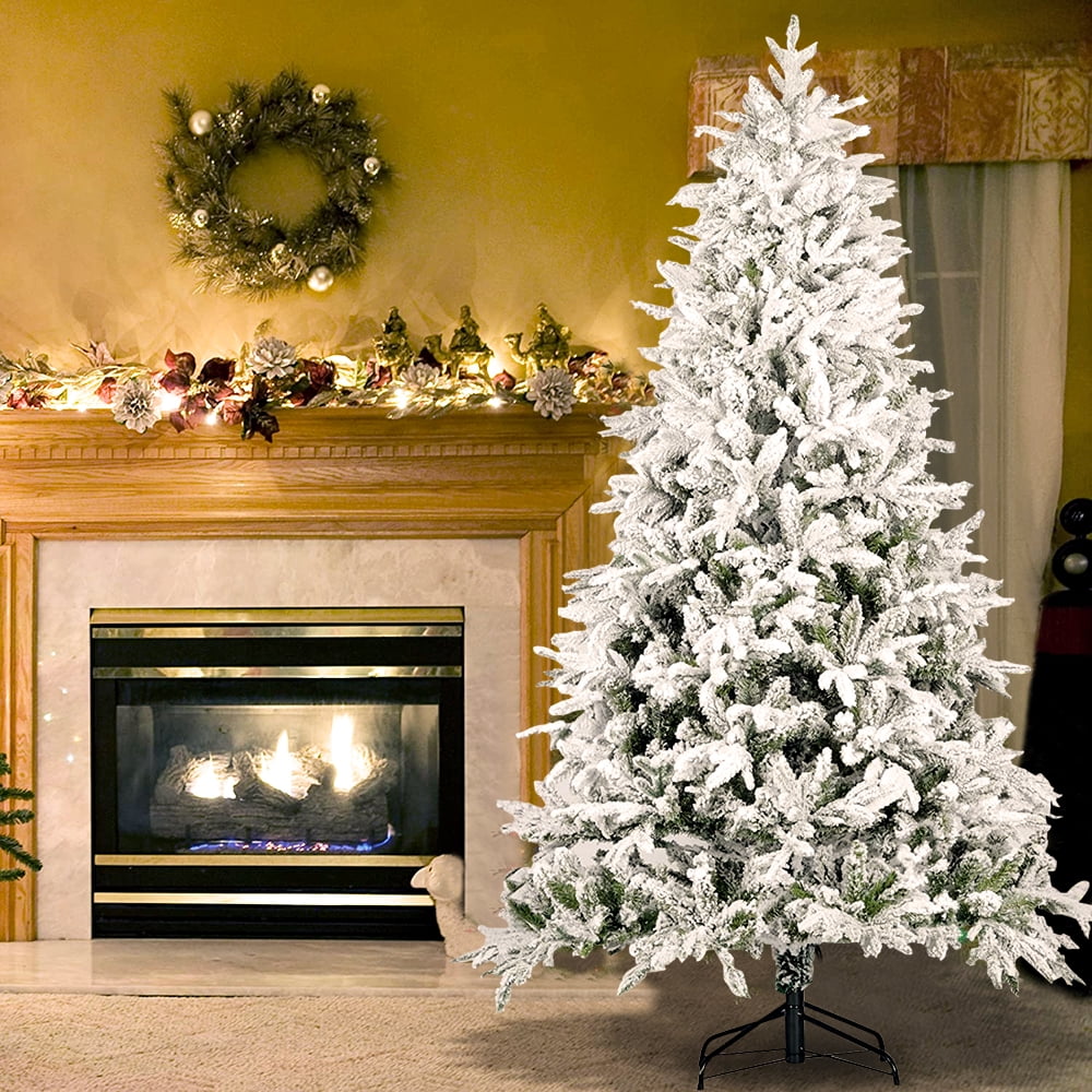 Segmart 7' Pine Artificial Christmas Tree, White Snow