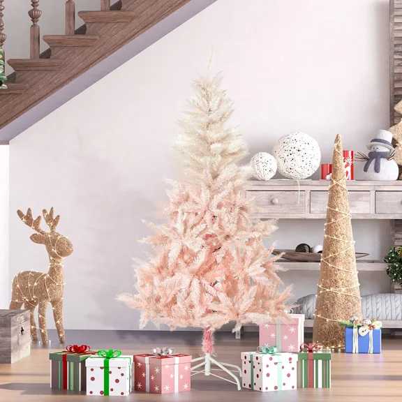 Segmart Pink Christmas Tree, 59" Pre-lit Artificial Tree with 450 Tips, Easy Auto-Open Foldable Branches for Easy Setup & Storage