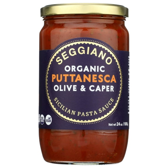 SEGGIANO Organic Puttanesca Pasta Sauce, 24 KKS1 OZ
