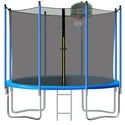 Segmart 10ft Trampoline for Kids w/ Basketball Hoop & Enclosure Net/Ladder
