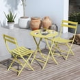 thumbnail image 1 of SEGMART 3-Piece Patio Bistro Set, Folding Outdoor Patio Furniture Sets, 1 Metal Folding Patio Table and 2 Chairs Indoor and Outdoor for Patio, Yard, Garden, Yellow, 1 of 8