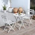 thumbnail image 1 of SEGMART 3-Piece Patio Bistro Set, Folding Outdoor Patio Furniture Sets, 1 Metal Folding Patio Table and 2 Chairs Indoor and Outdoor for Patio, Yard, Garden, White, 1 of 8