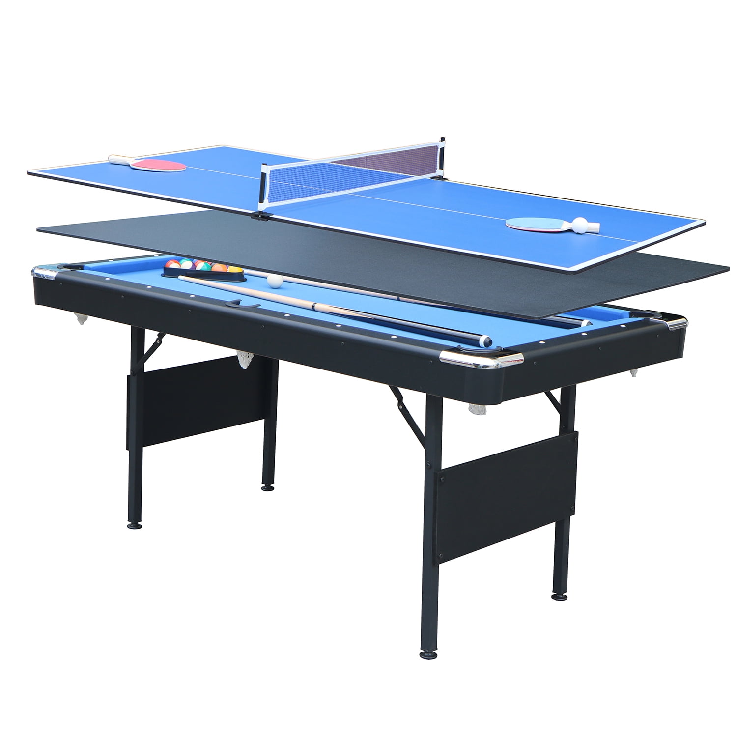 SEGMART 3 in 1 Pool Table Dining Table Combo, Portable Snooker Table, Multifunctional Billiard