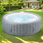 SEGMART 4-6 Person Inflatable Hot Tub Spa with 130 Jets, 82" Outdoor Spa Blow Up Hottub, Outdoor Portable Hottub with Insulated Cover, Floor Protector