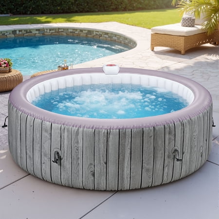 SEGMART 4-6 Person Inflatable Hot Tub Spa with 130 Jets, 82" Outdoor Spa Blow Up Hottub, Outdoor Portable Hottub with Insulated Cover, Floor Protector