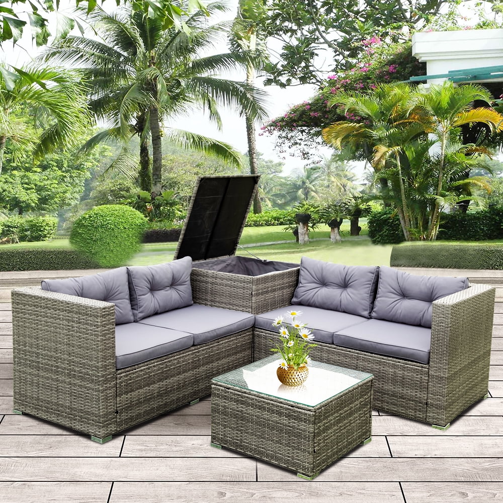 Outdoor sectional with cushion storage 2025