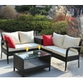 thumbnail image 1 of SEGMART 4 Piece Patio Furniture Set, All-Weather Outdoor Sectional Sofa Set, PE Rattan Conversation Set with Storage Box, Table & Cushions, Wicker Furniture Couch Set for Patio Deck Garden, 1 of 9
