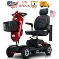 thumbnail image 1 of SEGMART Heavy-Duty Four-Wheel Electric Outdoor Scooter with Variable Speed, Cup Holder and USB Port, 16-Mile Range, 300-Pound Weight Capacity, Suitable for Seniors and Adults, Red, 1 of 12