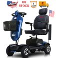 thumbnail image 1 of SEGMART 4 Wheel Mobility Scooter for Senior, 300W Motor Electric Outdoor Compact Mobility Scooter, Motorized Scooter with Pneumatic Tires, Cup Holder, USB Charging Port, Blue, SS1903, 1 of 12