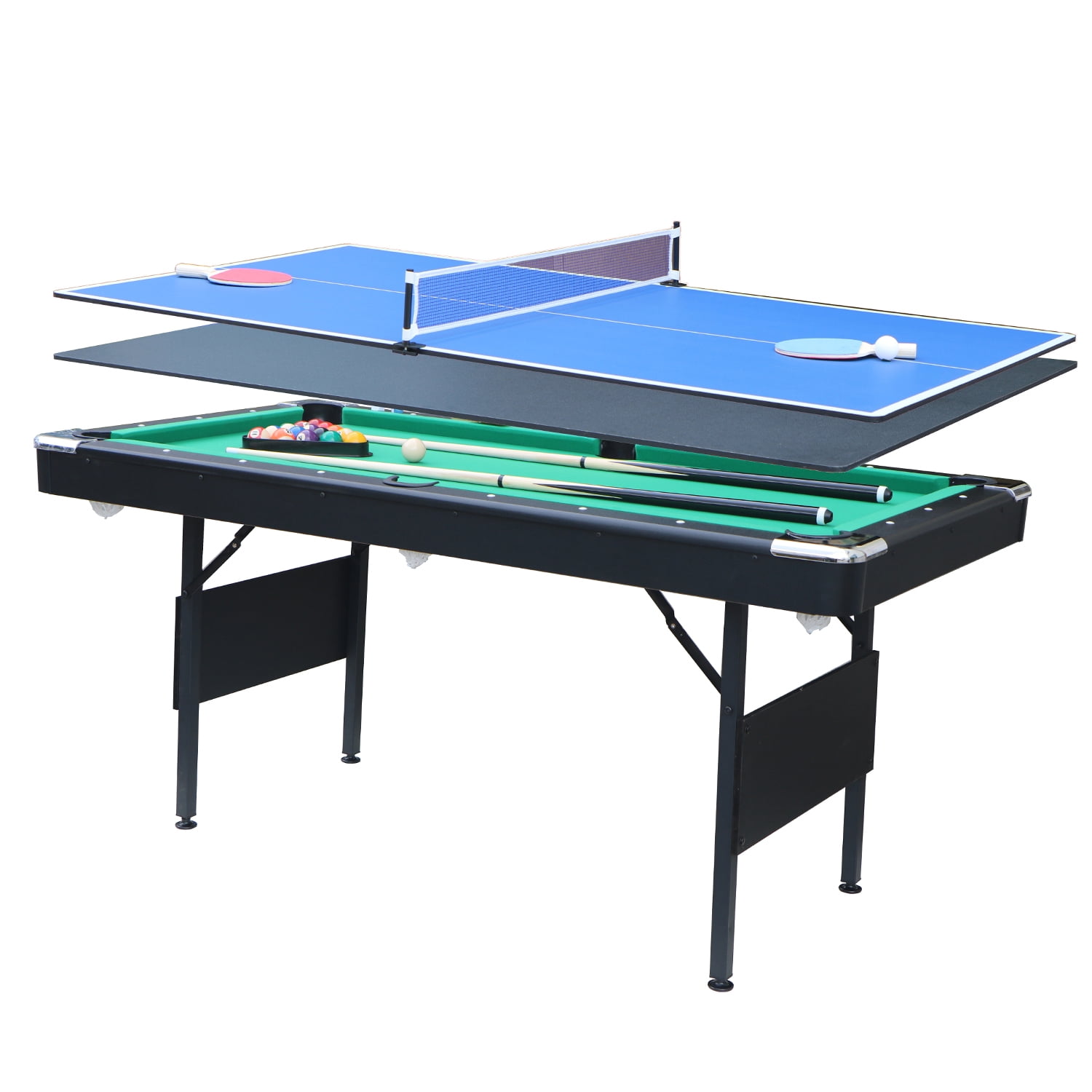 SEGMART 5.5 Ft 3 In 1 Pool Table Tennis Multigame Table Multifunctional Billiard Table Dining Table Indoor Game Table All Accessories Included