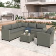 thumbnail image 1 of SEGMART 5-Piece Outdoor Sectional Furniture, Wicker Sofa Patio Furniture Sets with 5 Seats, Coffee Table, Garden Conversation Set, Bistro Table Set for Poolside Backyard Porch Lawn Pool, Gray, 1 of 13