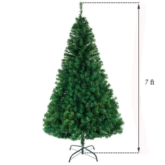 SEGMART 7ft Artificial Christmas Tree for Outdoor, Xmas Tree with 1100 Tips, Easy Assembly, Solid Metal Legs, PVC Artificial Christmas Perfect for Indoor and Outdoor Holiday Decoration, Green, S7430