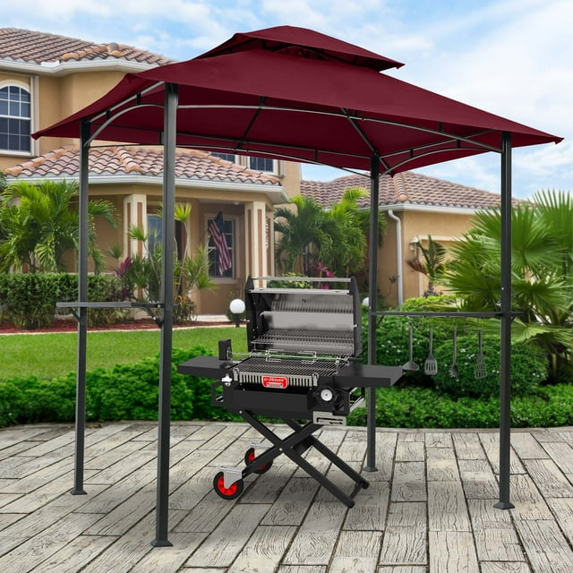 SEGMART 8x5Ft Outdoor Grill Gazebo Canopy, Patio Gazebo Tent BBQ Gazebo