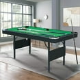 thumbnail image 1 of SEGMART Billiards Table - Portable Pool Table - Includes Full Set of Balls, 2 Cue Sticks, Chalk, and Felt Brush， Space-Saving Entertainment, Green, 1 of 10