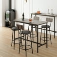 thumbnail image 1 of Segmart Bar Table Set, Modern 5-Piece Bar Table Set with PU Upholstered Stools, 35.43" Counter Height Table & Backrest Stools for Kitchen, Bar & Small Spaces,Grey, 1 of 8