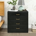 thumbnail image 1 of SEGMART Black Chest of Drawers, Heavy Duty Wood 4-Drawer Dresser, Modern Storage Bedroom Dresser for Kids Room, Black Vertical Storage Cabinet for Bathroom, Closet, Entryway, Hallway, Nursery, L2041, 1 of 10