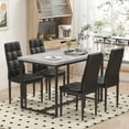 thumbnail image 1 of SEGMART Dining Table with 4 High-back Upholstered Chairs, Modern Dinette Set, Dining Table & Chairs Set for 4 Persons, Small Home Kitchen Dining Table Set, Ideal for Apartment Breakfast Nook, 1 of 8