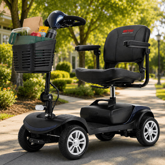 SEGMART Mobility Scooter for Seniors, Electric 4 Wheel Mobility Scooter with Long-Range ,300W, 300LBS,Portable Travel Design for Elderly & Disabled Adults