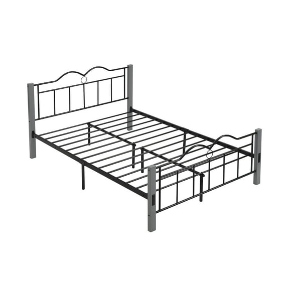SEGMART Full-Size Metal Bed Frame with Headboard and Footboard, Mattress Foundation w/10 Legs, Noise-Free/ No Box Spring Needed, Easy assembly, Metal Bed for Guest Room or Bedroom, 400lbs, S5766