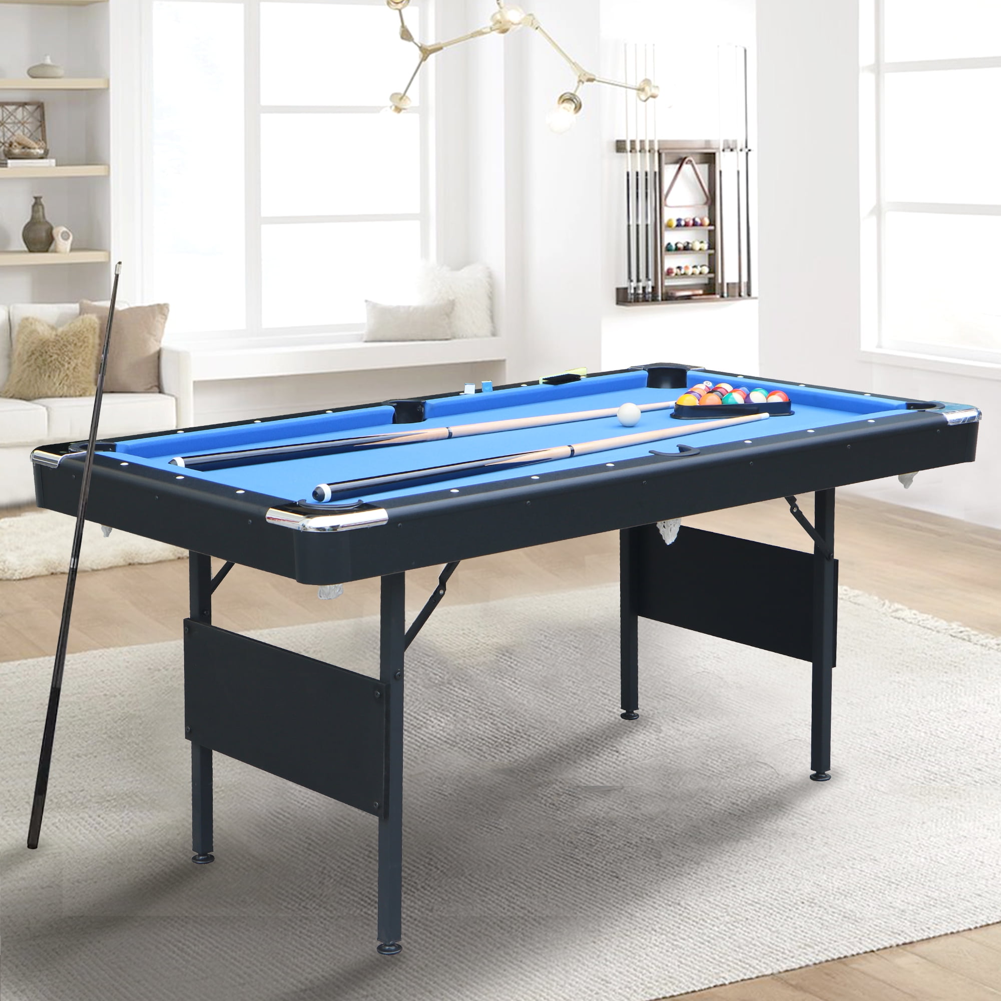 SEGMART Portable & Foldable Pool Table, Indoor/Outdoor Game Table for