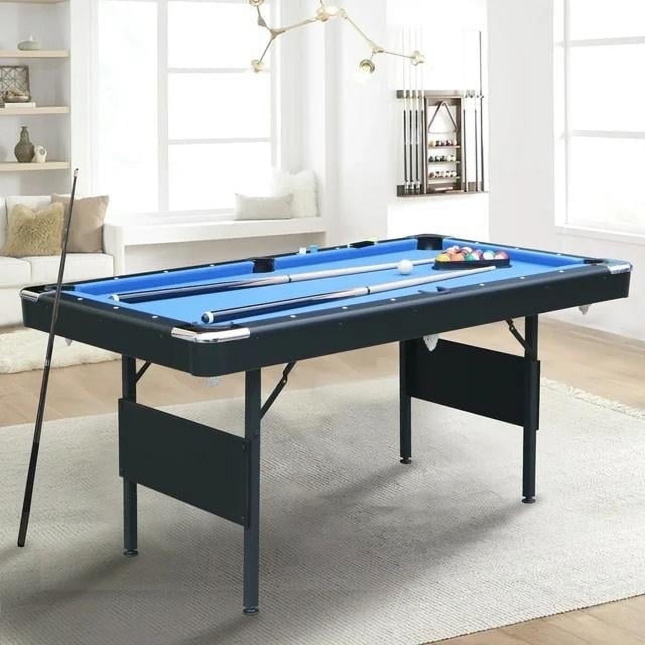 5.5ft Blue Folding Portable Pool Table with Accessories