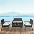 thumbnail image 1 of SEGMART Outdoor Patio Chair Set, 4 PCS All-weather PE Rattan Furniture Set, Wicker Conversation Set, Leisure Modern Bistro Set with Cushions & Table, Patio Deck Backyard Garden Poolside Sofa Set, B755, 1 of 10