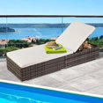 thumbnail image 1 of SEGMART Outdoor Rattan Wicker Lounge Chair, 5 Adjustable Reclining Backrest Lounger Chair, Modern Rattan Chaise Chair with Cushion, Fits for Pool, Yard, Deck, 1 of 8