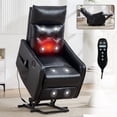 thumbnail image 1 of Power Lift Recliner Chair with Massage & Heat for Seniors, Heavy Duty Faux Leather, USB Charging Port, 155° Max Recline, Easy Assembly, Perfect for Living Room Comfort, 1 of 8
