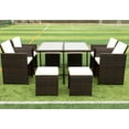 thumbnail image 1 of SEGMART Sectional Wicker Set, All-Weather PE Wicker Dining Set with 4 Armchairs, 1 Solid Wood Table, 4 Stools, Removable Cushions, Resistant Outdoor Furniture for Pool Backyard Lawn, 330lbs, S6025, 1 of 9