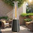 thumbnail image 1 of Segmart 48,000 BTU Pyramid Patio Heater, Tall Standing Outdoor Propane Heater with Wheels & Tip-Over Safety Protection, Visible Flame Glass Tube for Backyard, Garden, Commercial Use - Gray, 1 of 7