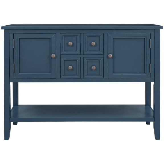 SEGMART Tall Console Table for Entryway, 46'' x 15'' x 34'' Accent Entryway Table with 4 Storage Drawers, 2 Cabinets and Bottom Shelf, Solid Wood Frame and Legs, for Kitchen Dining Room, 99lbs, SS1535