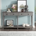 thumbnail image 1 of SEGMART Tall Console Table for Entryway, 59'' x 15'' x 33'' Accent Entryway Table with 4 Storage Drawers, Bottom Shelf, Solid Wood Frame and Legs, for Kitchen Dining Room, 220lbs, S9920, 1 of 9