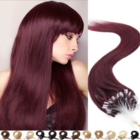 SEGO 100% Real Remy Human Hair Extensions Thick Micro Loop with Invisible Band Hair Micro Ring Beads Hair Black/Blonde Cleanrance