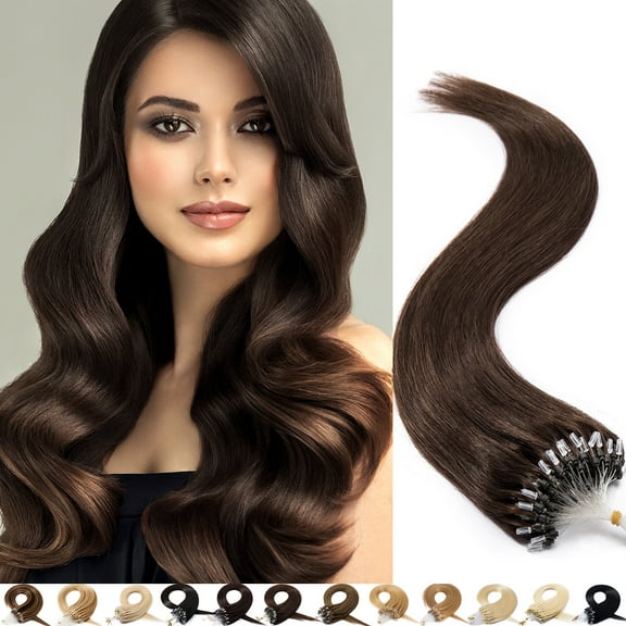 SEGO 100% Real Remy Human Hair Extensions Thick Micro Loop with Invisible Band Hair Micro Ring Beads Hair Black/Blonde Cleanrance