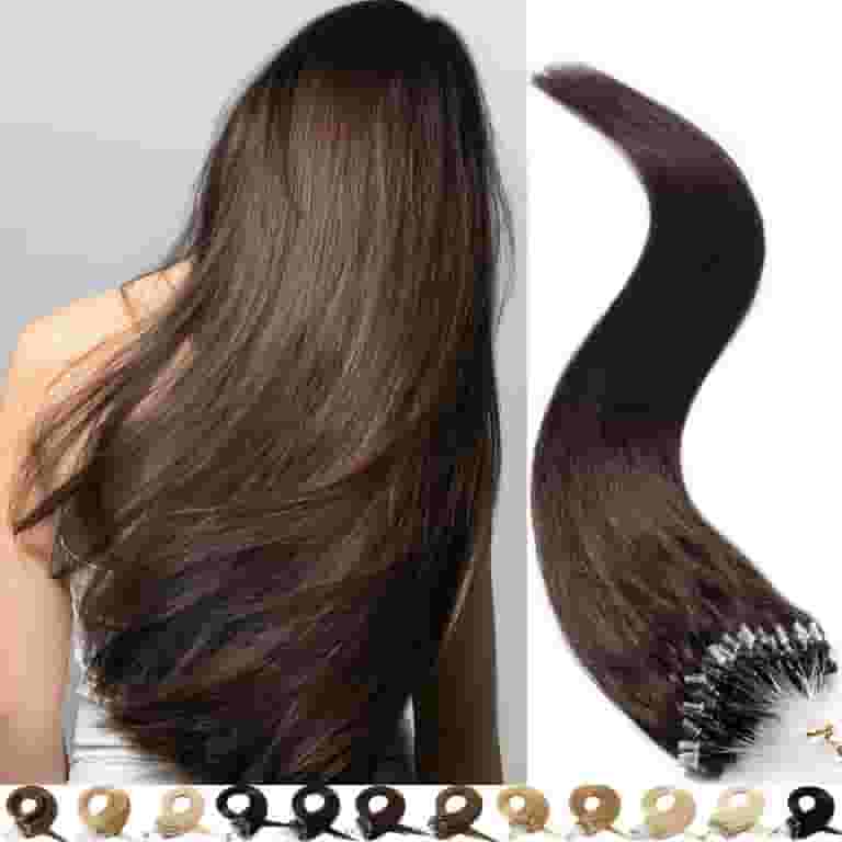 SEGO 100% Real Remy Human Hair Extensions Thick Micro Loop with