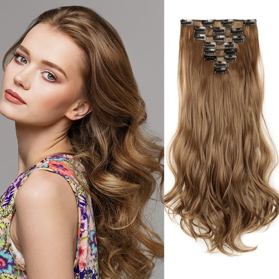 SEGO 17" Curly Secret Extensions 8PCS/SET 18 clips Full Head Clip in Hair Extensions 170Grams Thick Real Natural Hairpiece