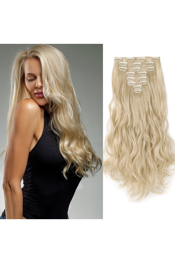 17" Curly Secret Extensions 8PCS/SET 18 clips Full Head Clip in Hair Extensions 170Grams Thick Real Natural Hairpiece