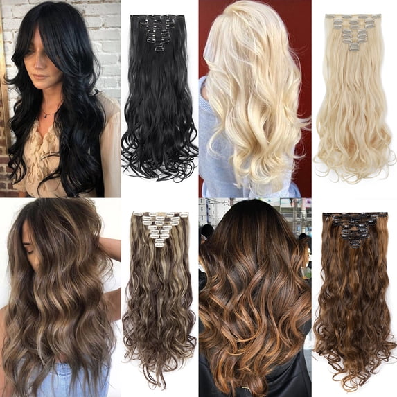 SEGO 17" Curly Secret Extensions 8PCS/SET 18 clips Full Head Clip in Hair Extensions 170Grams Thick Real Natural Hairpiece