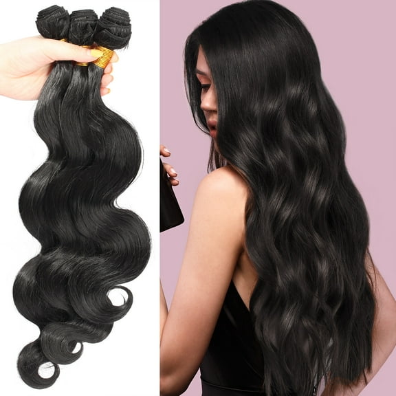 SEGO 3 Bundles Body Wave Synthetic Hair Fashion Long Hair Hairpieces As Human Hair Synthetic Hair Bundles Full Head Soft Hair Weft