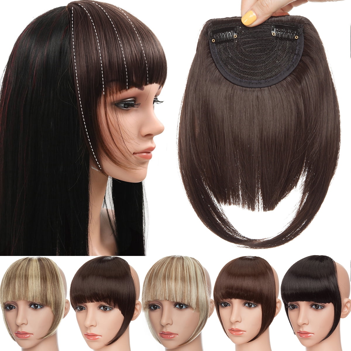 Bangs Accessory SEGO Bang Clip in Hair Extension Synthetic Hair Fake Bangs Blonde ...