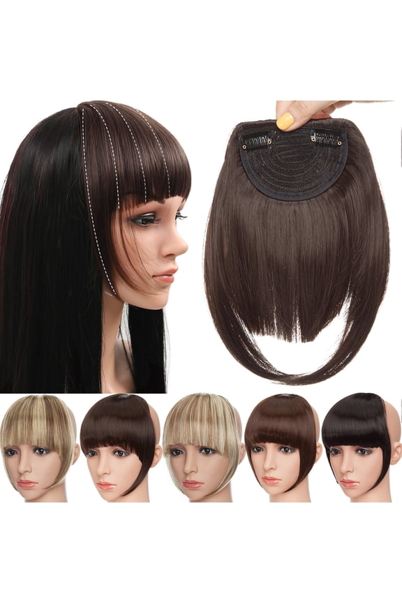 Bang Clip in Hair Extension Synthetic Hair Fake Bangs Blonde Straight Hair Piece Gold Hair Accessory